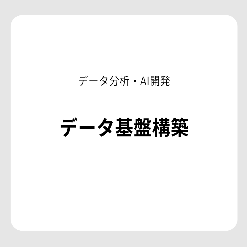 【データ分析・AI開発】データ基盤構築